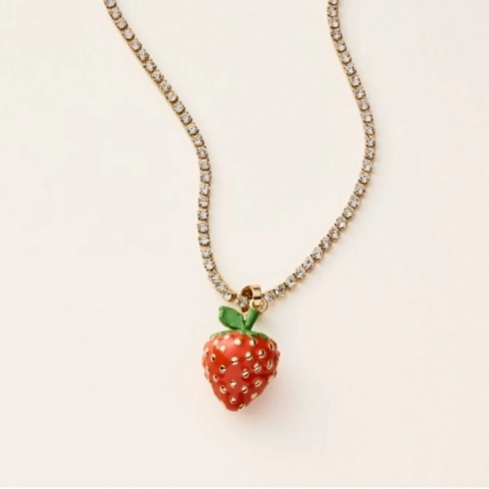 Kate Spade Strawberry Charm Gold Necklace